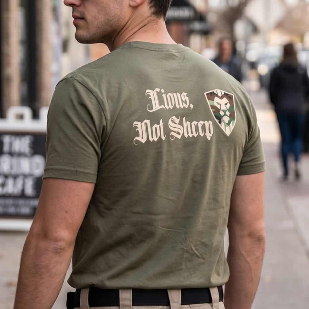 Lions Not Sheep Tshirt Back Lifestyle